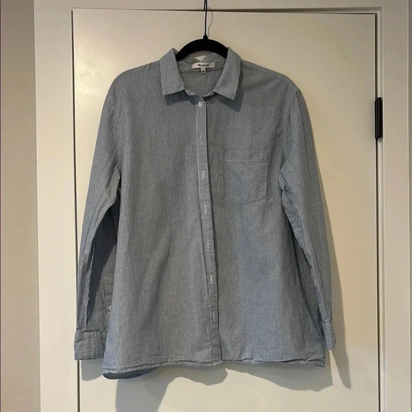 Madewell Tops - Madewell Blue Button Down Shirt with Long Sleeves and Standard Collar